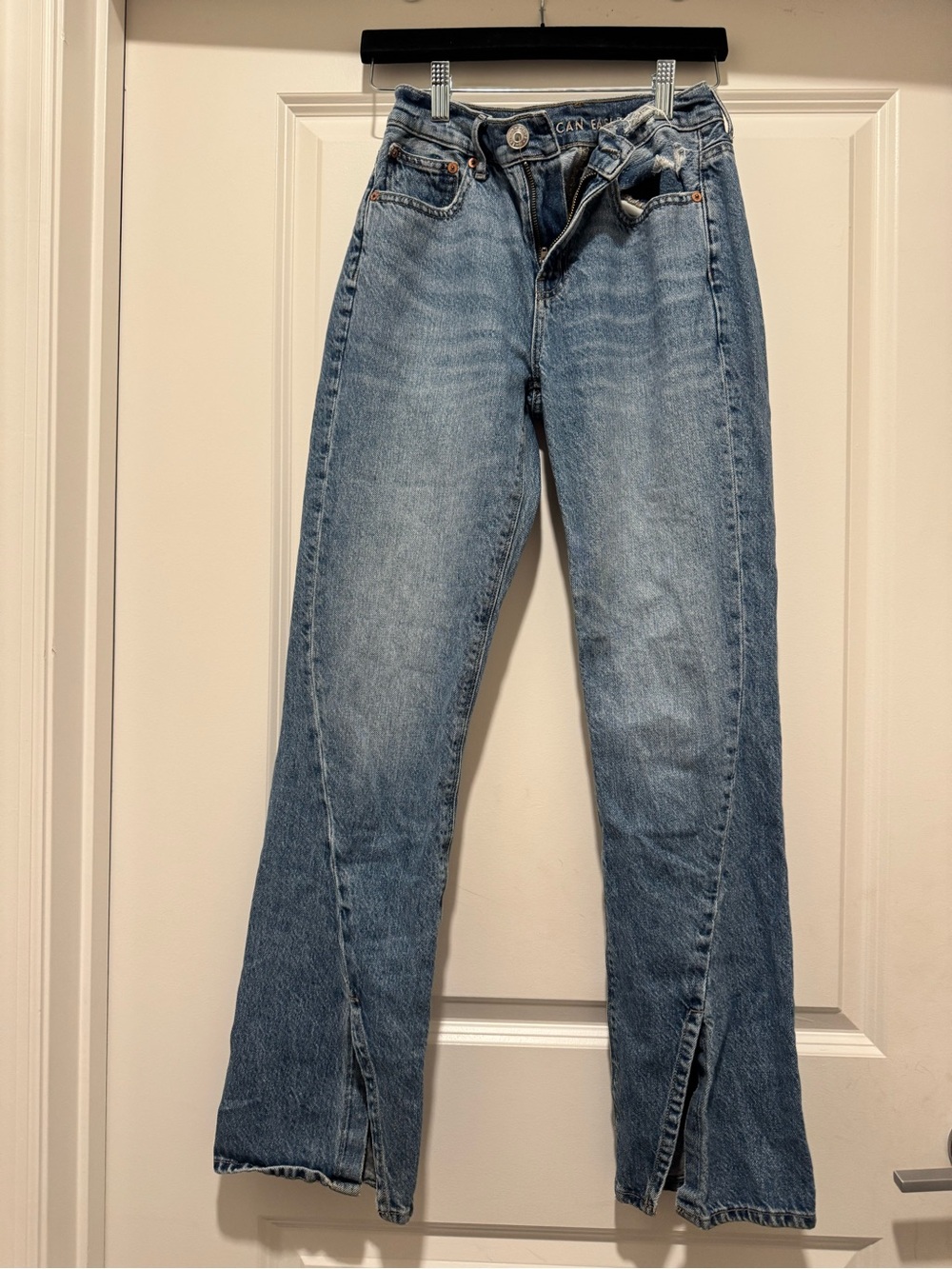American Eagle Outfitters Light Blue Bootcut Jeans with Front Slits